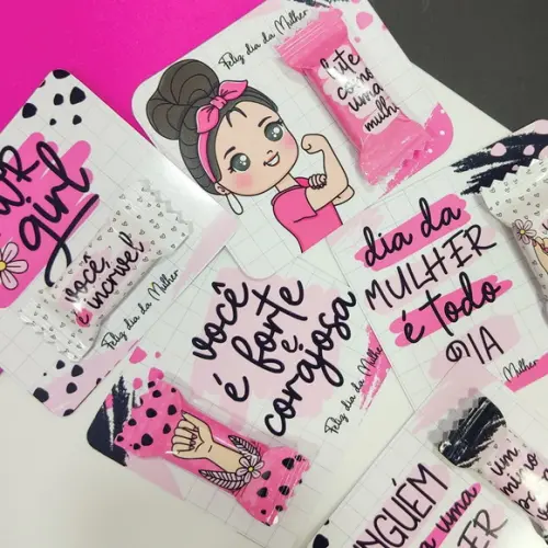 Balas Personalizadas + Card - Dia da Mulher