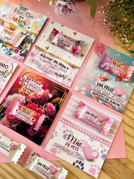 Balas Personalizadas + Card - Dia das Mães