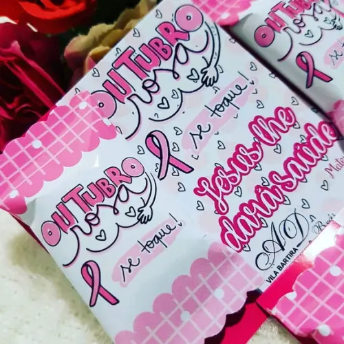 Balas Personalizadas com Cartão - Outubro Rosa