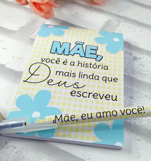 Bloquinho de Anotações + Caneta Dia das Mães