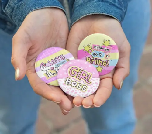 Bottons Alfinete Personalizado - Dia da Mulher