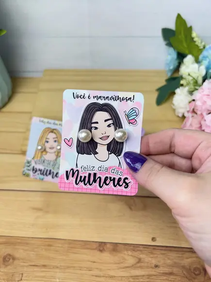 Brinco na Tag Personalizado - Dia da Mulher