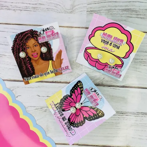 Brinco na Tag Personalizado - Dia da Mulher