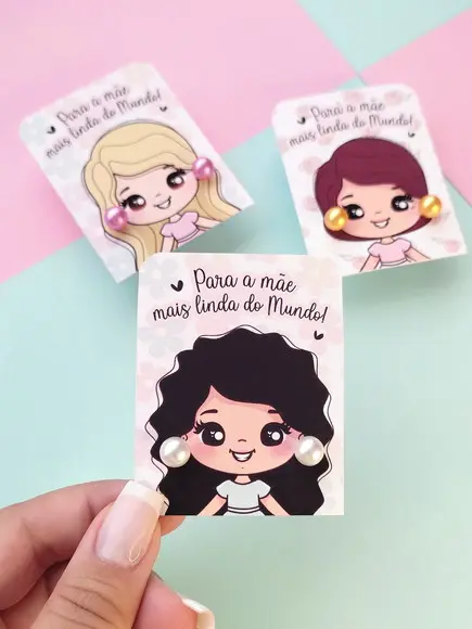 Brinco na Tag Personalizado - Dia das Mães