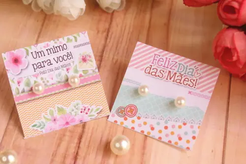 Brinco Pérola na Tag Personalizado -dia da Mães