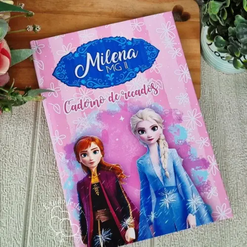 Caderno Brochura Personalizado Frozen 96 Folhas