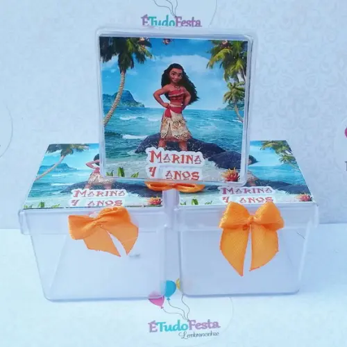 Caixinha Acrílica Personalizada Princesa Moana