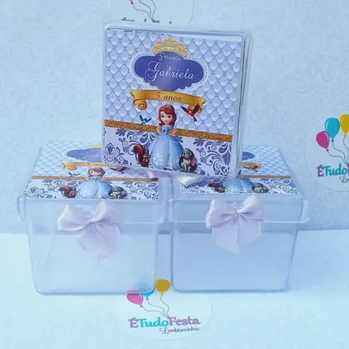 Caixinha Acrílica Personalizada Princesa Sofia