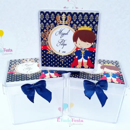 Caixinha Acrílica Personalizada Príncipe - Realeza