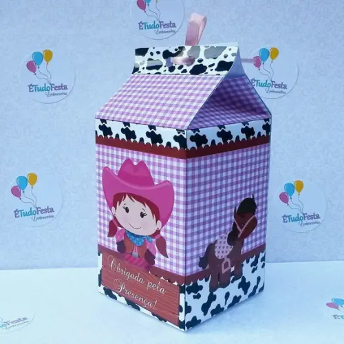 Caixinha de Milk a Fazendinha Rosa