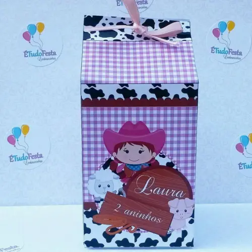Caixinha de Milk a Fazendinha Rosa