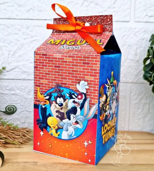 Caixinha de Milk Personalizada - Looney Tunes