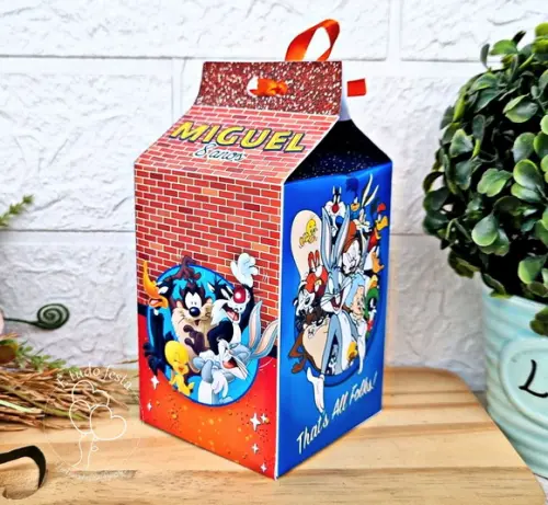 Caixinha de Milk Personalizada - Looney Tunes