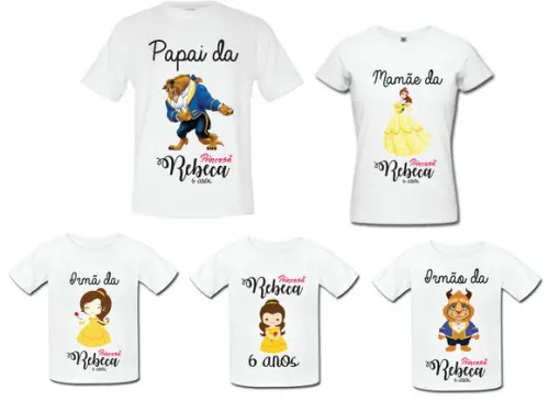 Camiseta Personalizada a Bela e a Fera
