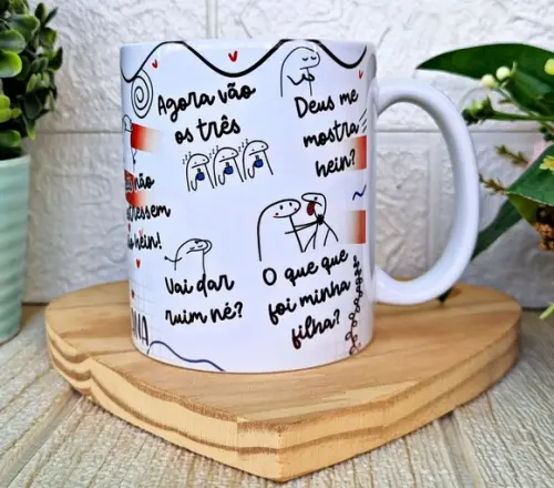 Caneca com Caricatura de Desenho e Frases