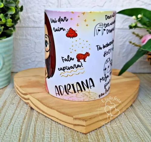 Caneca com Caricatura de Desenho e Frases