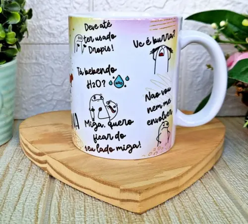 Caneca com Caricatura de Desenho e Frases