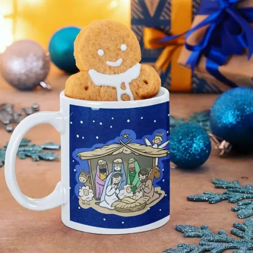 Caneca de natal - virgem Maria e Jesus