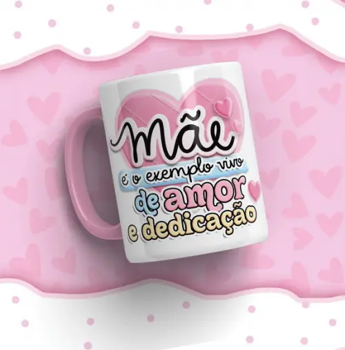 Caneca Dia das Mães com Alça Colorida