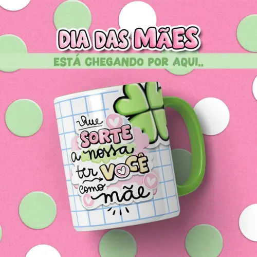 Caneca Dia das Mães com Alça Colorida