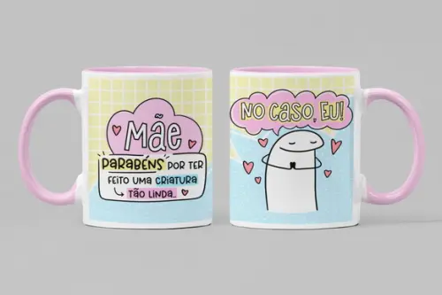 Caneca Dia das Mães com Alça Colorida