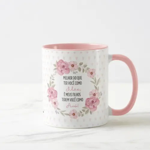 Caneca Dia das Mães com Alça Colorida