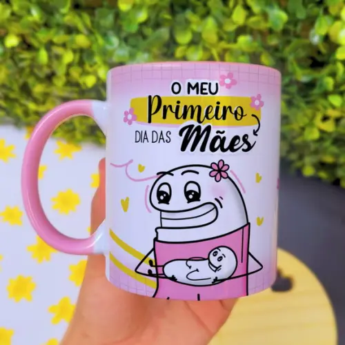 Caneca Dia das Mães com Alça Colorida