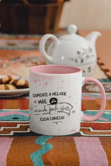 Caneca Dia das Mães com Alça Colorida