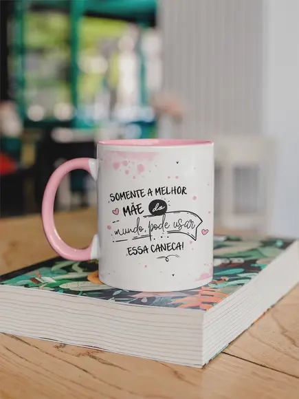 Caneca Dia das Mães com Alça Colorida