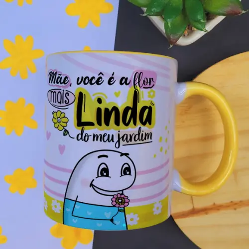 Caneca Dia das Mães com Alça Colorida