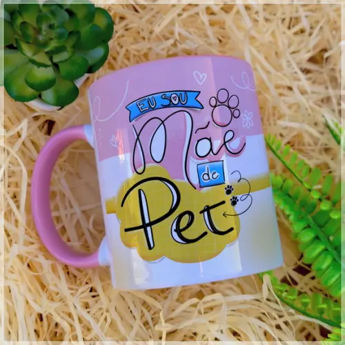 Caneca Dia das Mães com Alça Colorida
