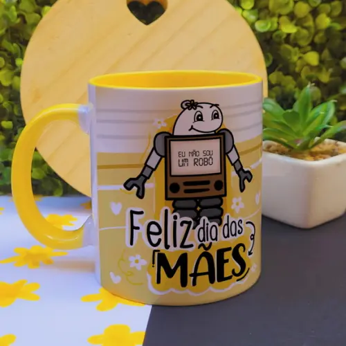 Caneca Dia das Mães com Alça Colorida