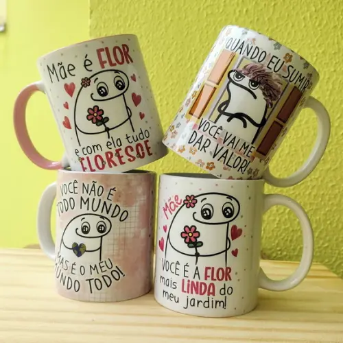 Caneca Dia das Mães com Alça Colorida