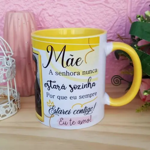 Caneca Dia das Mães com Alça Colorida