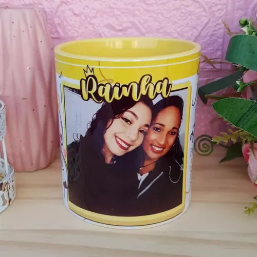 Caneca Dia das Mães com Alça Colorida