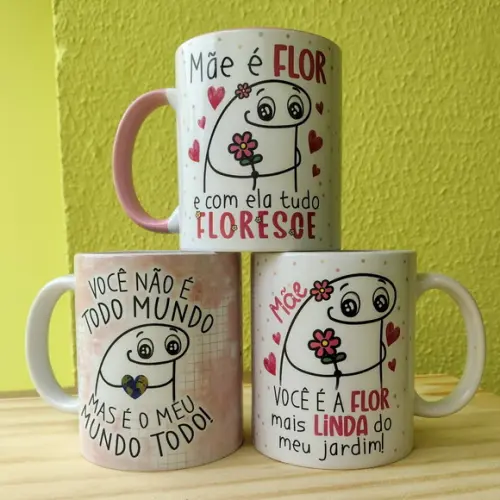 Caneca Dia das Mães com Alça Colorida