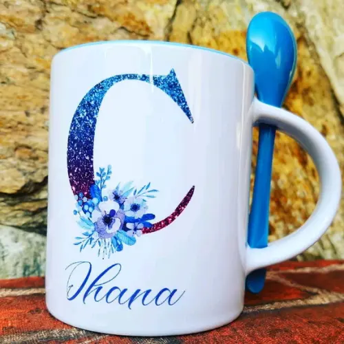 Caneca Stitch Little Personalizada com Colher Personalizada