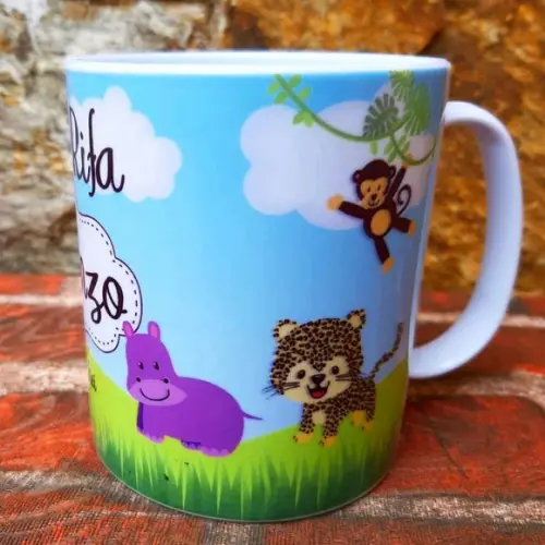 Caneca Polimero Personalizada Safari - Chá Rifa