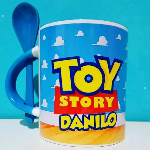 Caneca Toy Story - Buzz Lightyear com Colher Personalizada