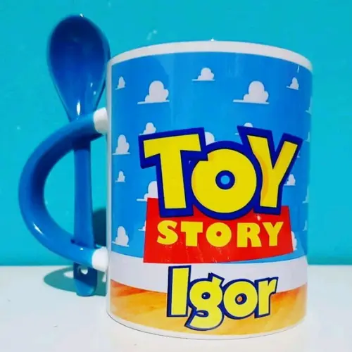 Caneca Toy Story - Woody com Colher, Personalizada