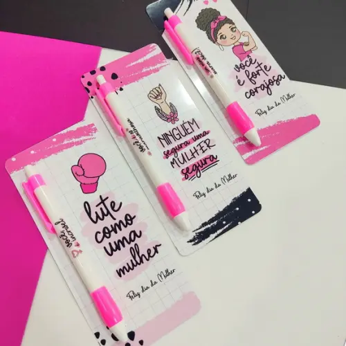 Caneta na Tag Personalizada Dia da Mulher