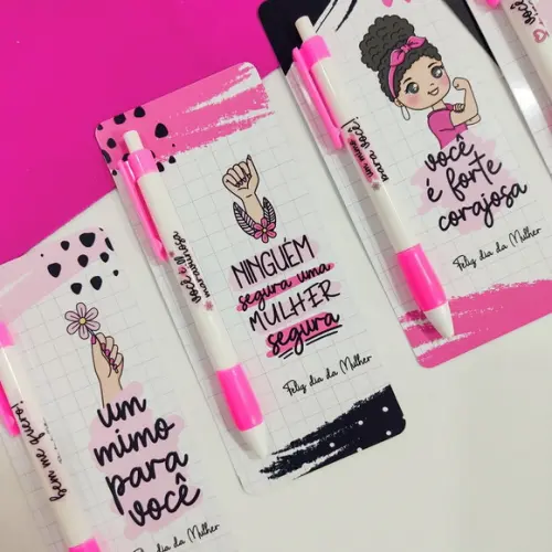 Caneta na Tag Personalizada Dia da Mulher