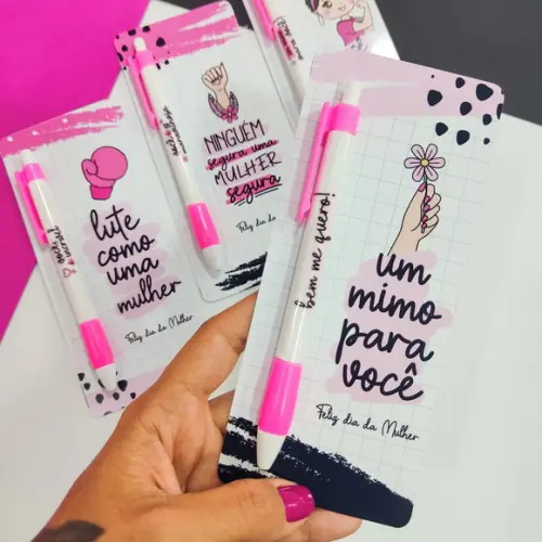 Caneta na Tag Personalizada Dia da Mulher