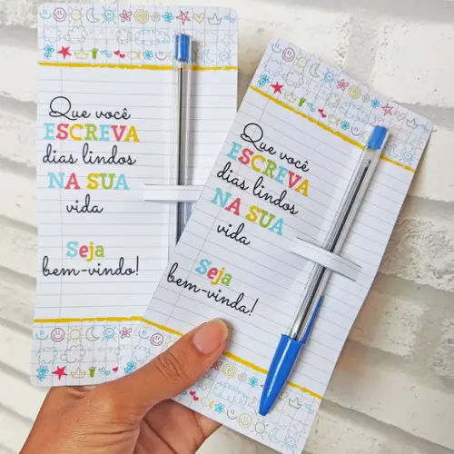 Caneta na Tag Personalizada Volta as Aulas