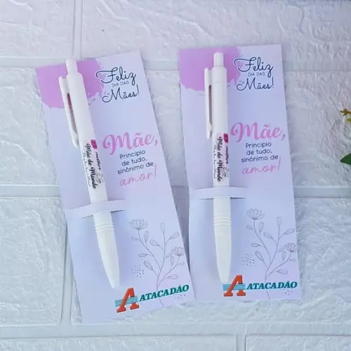 Caneta Personalizada com Cartão Dia das Mães