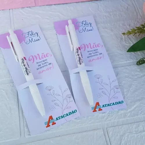 Caneta Personalizada com Cartão Dia das Mães