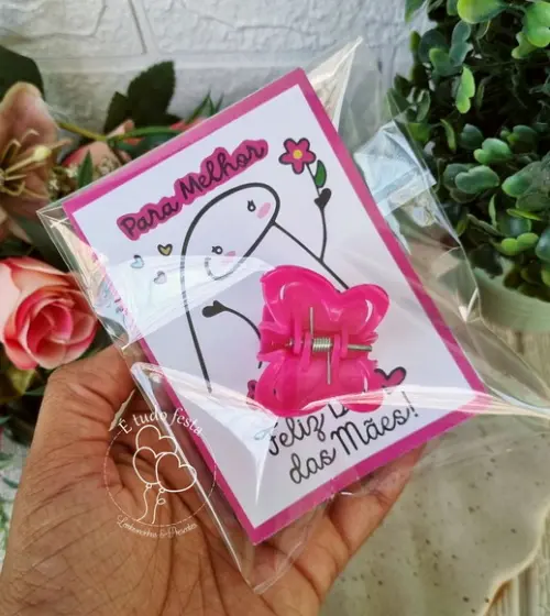 Card com Presilia de Cabelo Dia das Mães