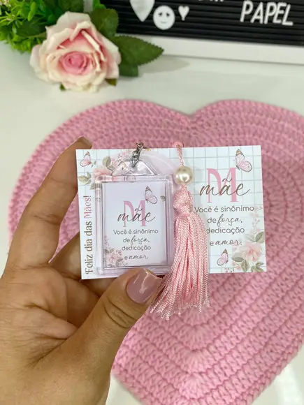 Chaveiro Acrílico com Tag Personalizado Dia das Mães