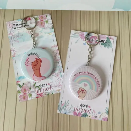 Chaveiro Espelho Personalizado Dia das Mulheres