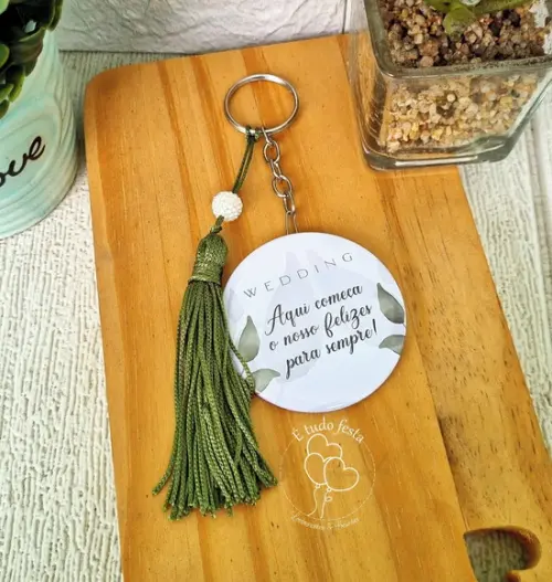 Chaveiro Espelho Personalizado com Nome Individual